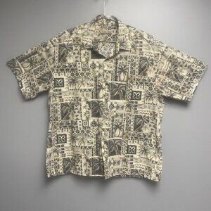 Hollis River Men’s Hawaiian Short Sleeve Button Up Palm Tree shirt - Size XL